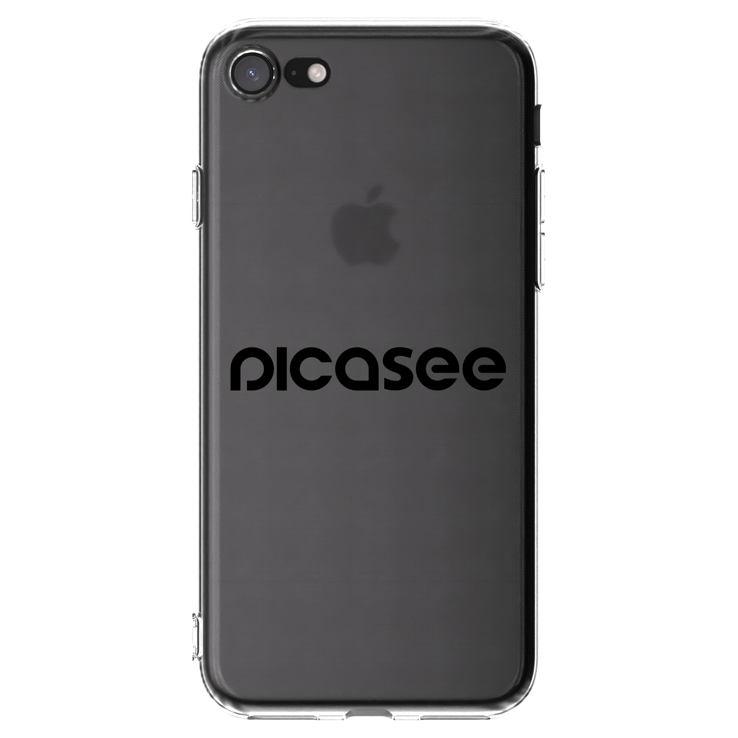 Picasee silikonowe przeźroczyste etui na Apple iPhone SE 2020 - Picasee - new logo - black