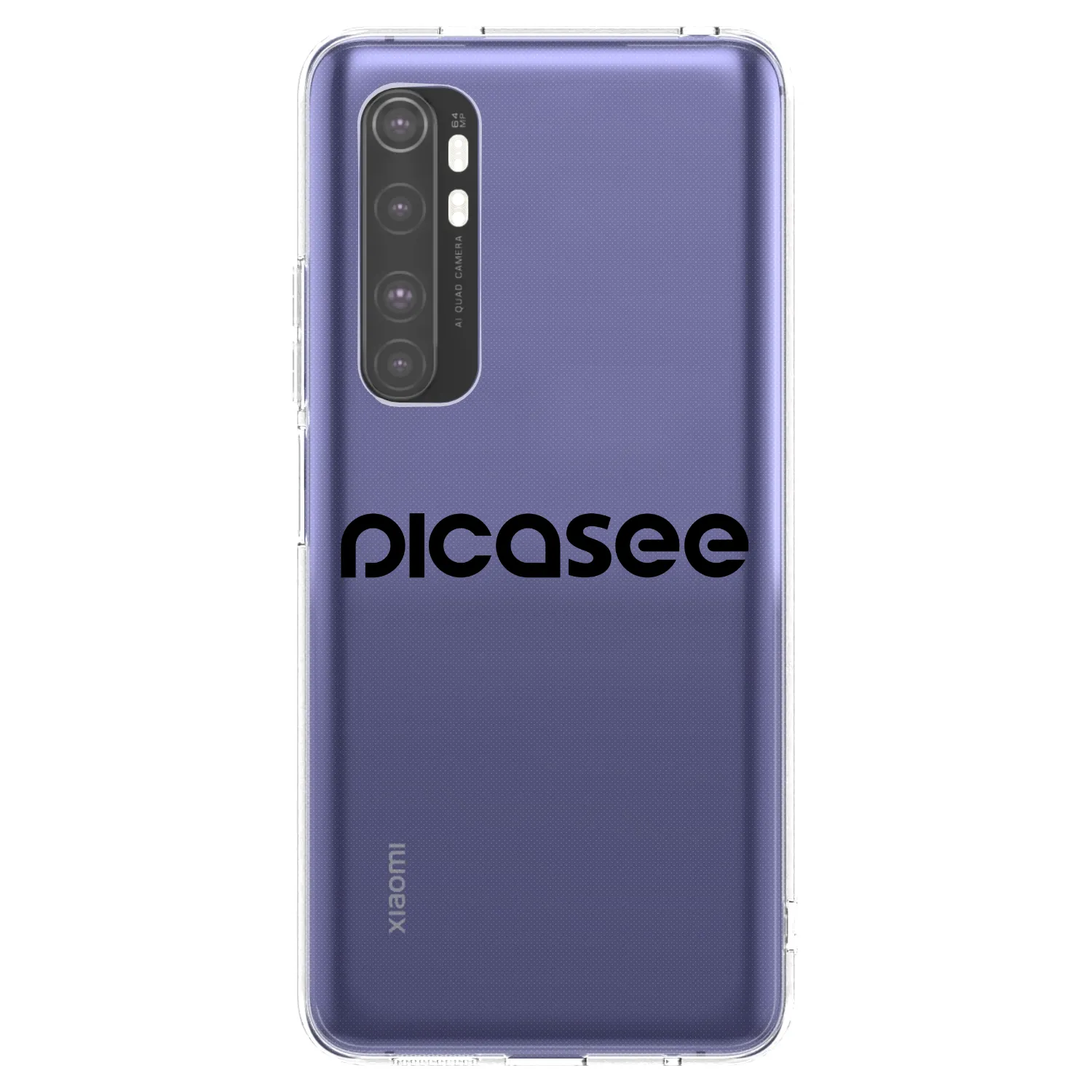 Picasee silikonowe przeźroczyste etui na Xiaomi Mi Note 10 Lite - Picasee - new logo - black