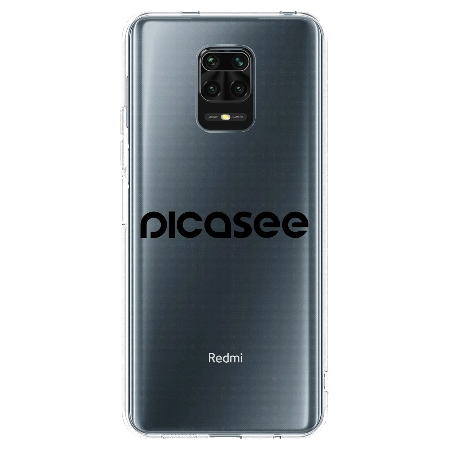 Picasee silikonowe przeźroczyste etui na Xiaomi Redmi Note 9S - Picasee - new logo - black