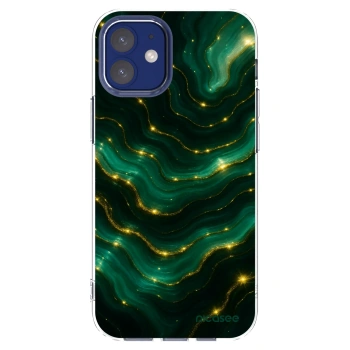 Picasee silikonowe przeźroczyste etui na Apple iPhone 12 mini - Emerald