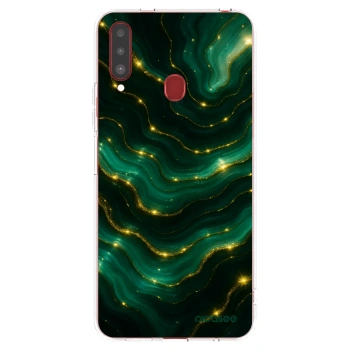 Picasee silikonowe przeźroczyste etui na Samsung Galaxy A20s - Emerald