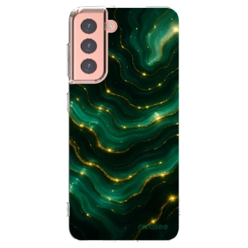 Picasee silikonowe przeźroczyste etui na Samsung Galaxy S21 5G G991B - Emerald