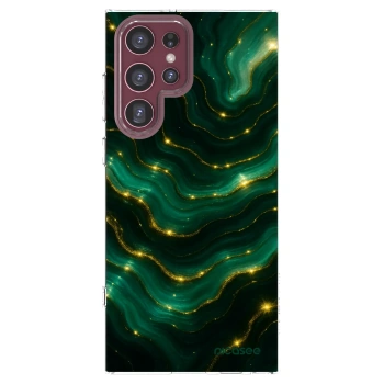 Picasee silikonowe przeźroczyste etui na Samsung Galaxy S22 Ultra 5G - Emerald