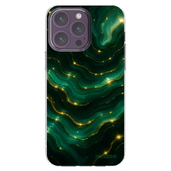 Picasee silikonowe przeźroczyste etui na Apple iPhone 14 Pro Max - Emerald