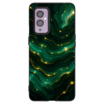 Picasee silikonowe czarne etui na OnePlus 9 - Emerald