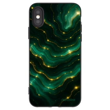 Picasee silikonowe czarne etui na Apple iPhone X/XS - Emerald