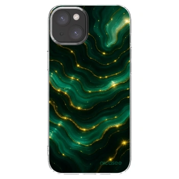 Picasee silikonowe przeźroczyste etui na Apple iPhone 15 Plus - Emerald