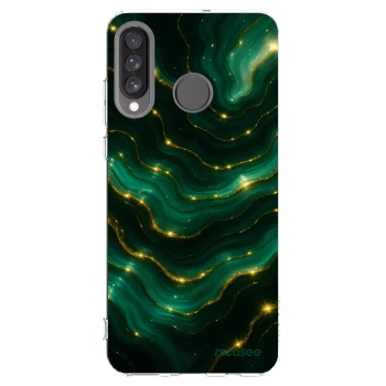 Picasee silikonowe przeźroczyste etui na Huawei P30 Lite - Emerald