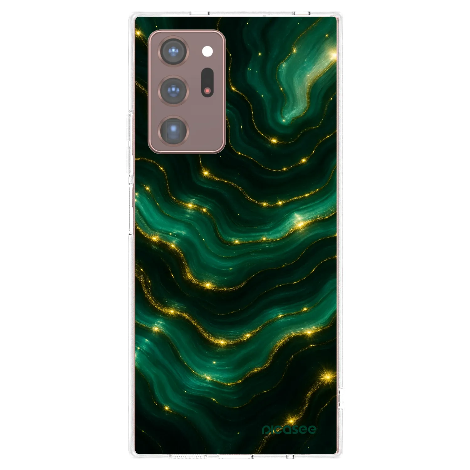 Picasee silikonowe przeźroczyste etui na Samsung Galaxy Note 20 Ultra - Emerald