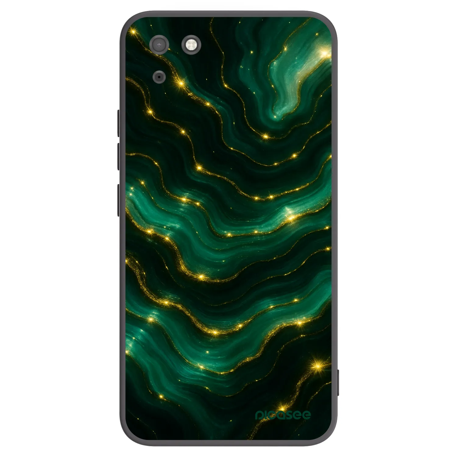 Picasee silikonowe czarne etui na Huawei Y5P - Emerald