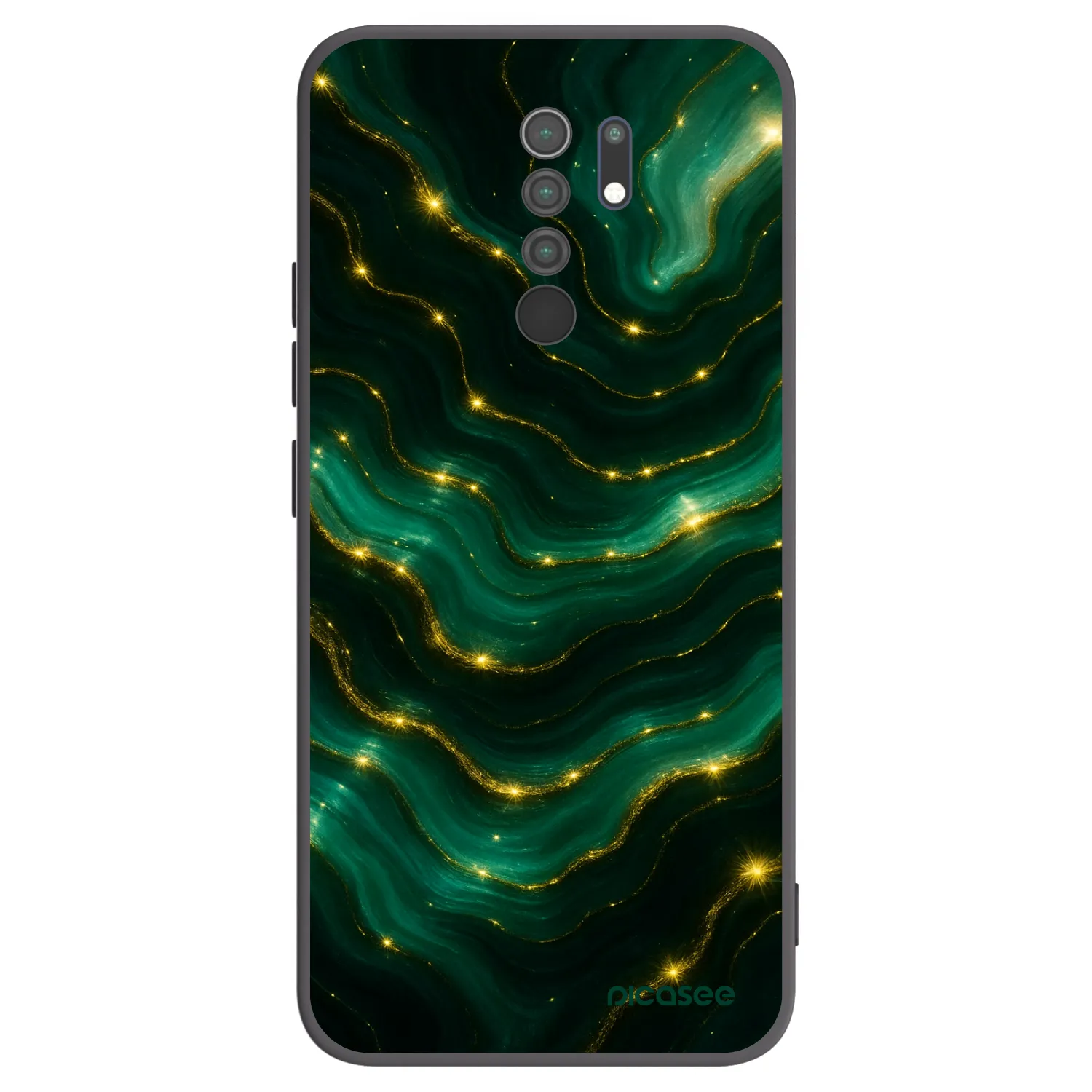 Picasee silikonowe czarne etui na Xiaomi Redmi 9 - Emerald