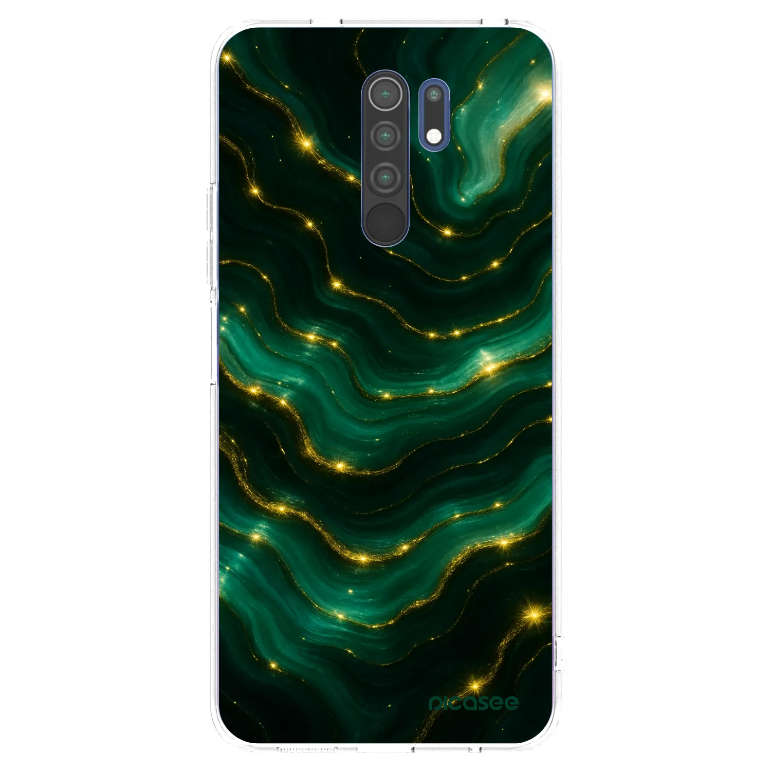 Picasee silikonowe przeźroczyste etui na Xiaomi Redmi 9 - Emerald
