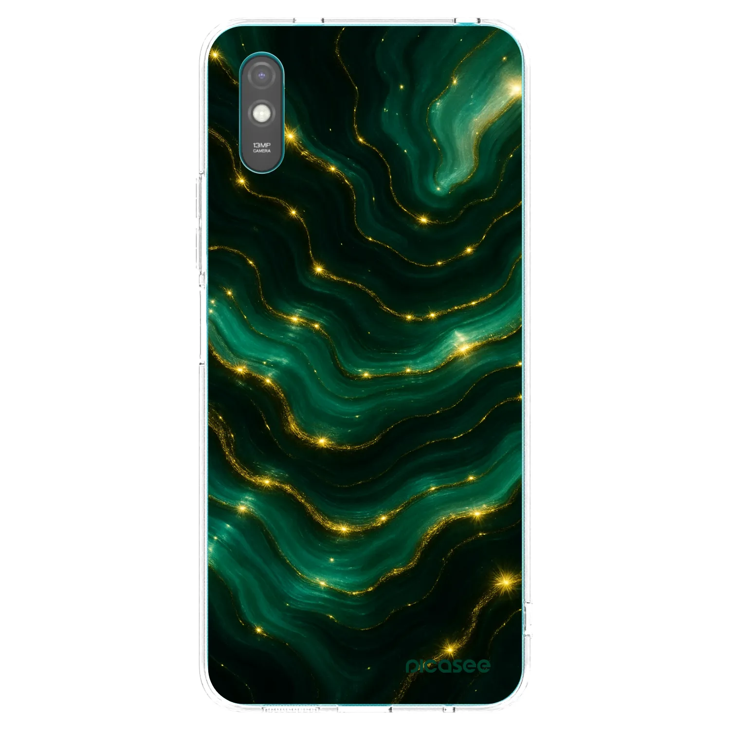 Picasee silikonowe przeźroczyste etui na Xiaomi Redmi 9A - Emerald