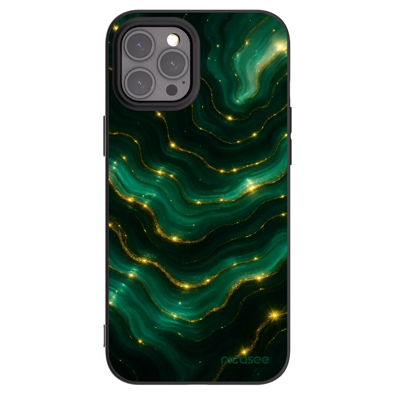 Picasee silikonowe czarne etui na Apple iPhone 12 Pro Max - Emerald