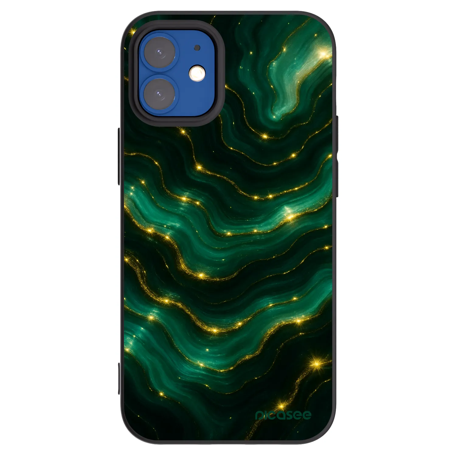 Picasee silikonowe czarne etui na Apple iPhone 12 mini - Emerald