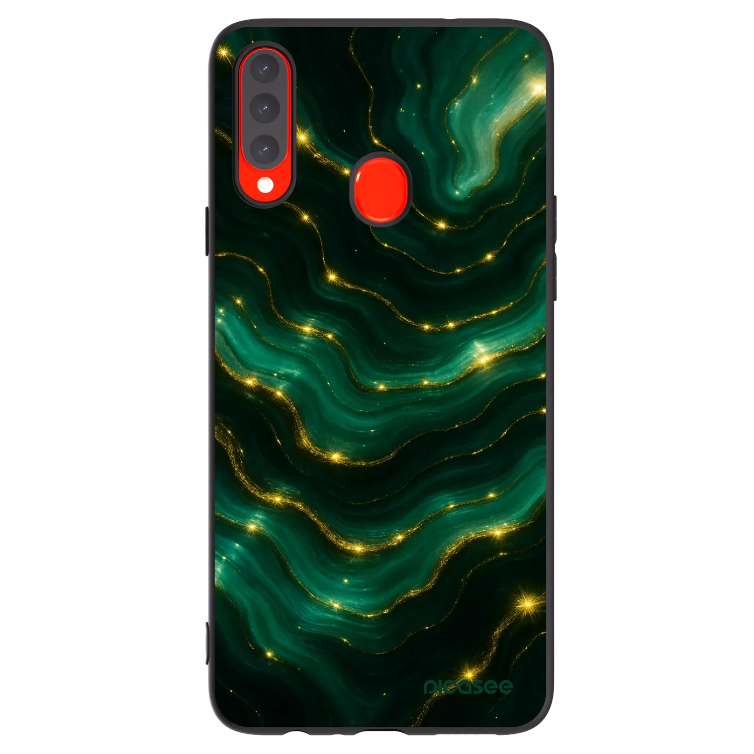 Picasee silikonowe czarne etui na Samsung Galaxy A20s - Emerald