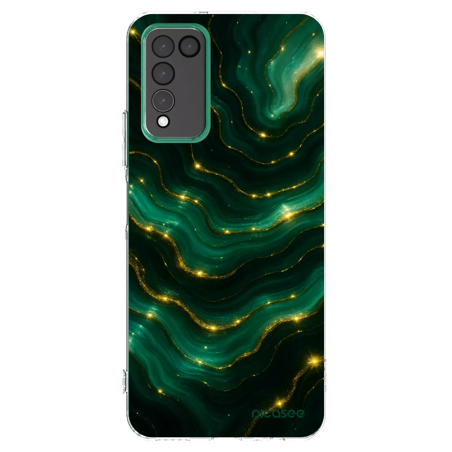 Picasee silikonowe przeźroczyste etui na Honor 10X Lite - Emerald