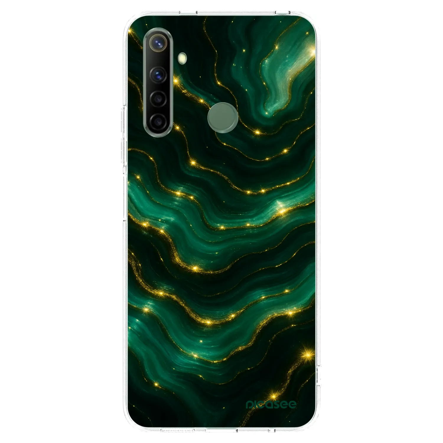 Picasee silikonowe przeźroczyste etui na Realme 6i - Emerald