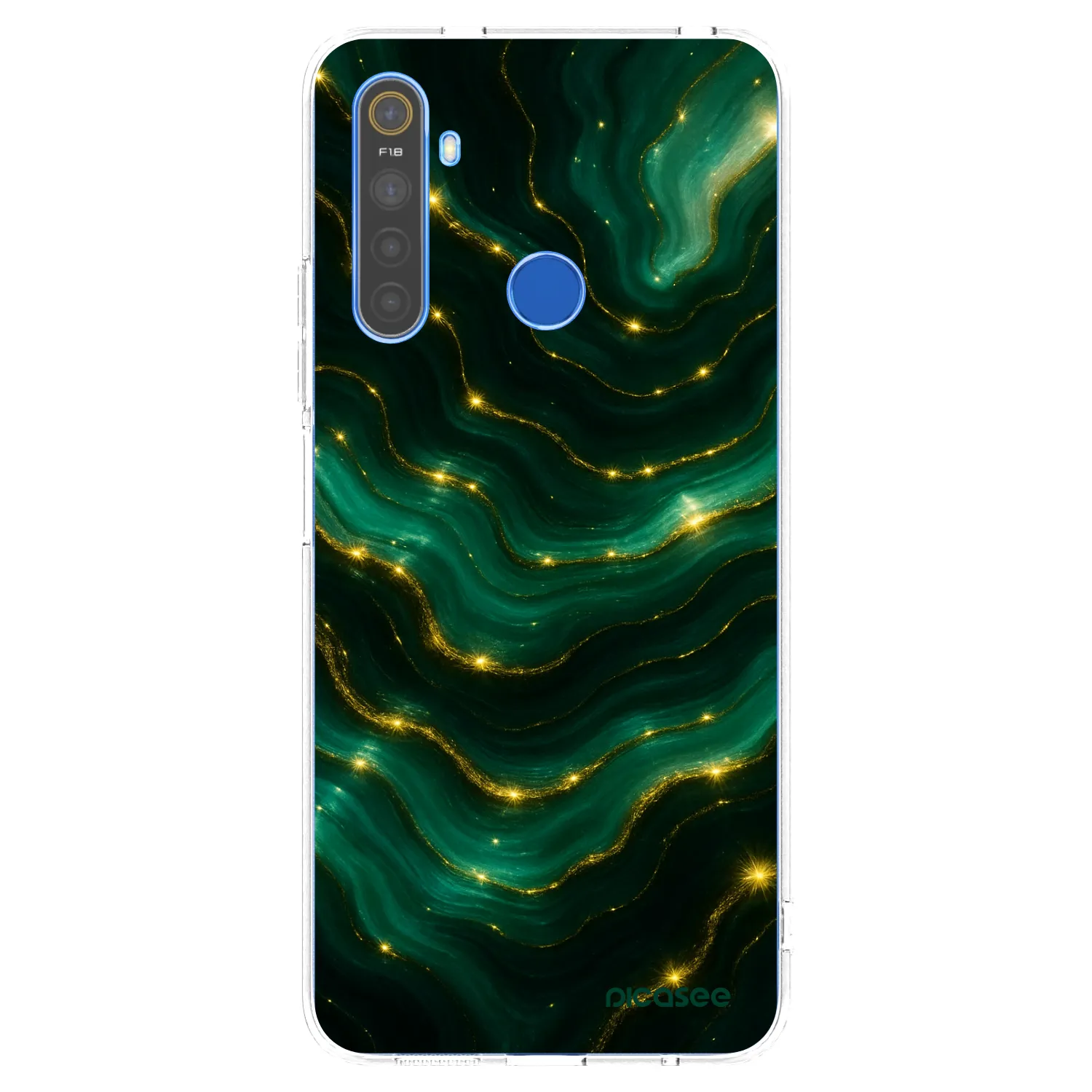 Picasee silikonowe przeźroczyste etui na Realme 5 - Emerald