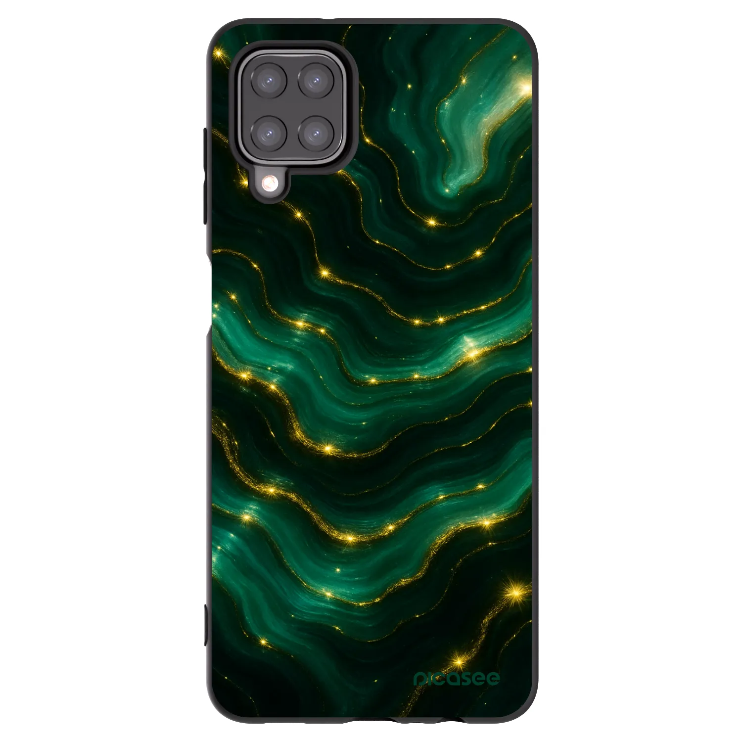 Picasee silikonowe czarne etui na Samsung Galaxy A12 A125F - Emerald