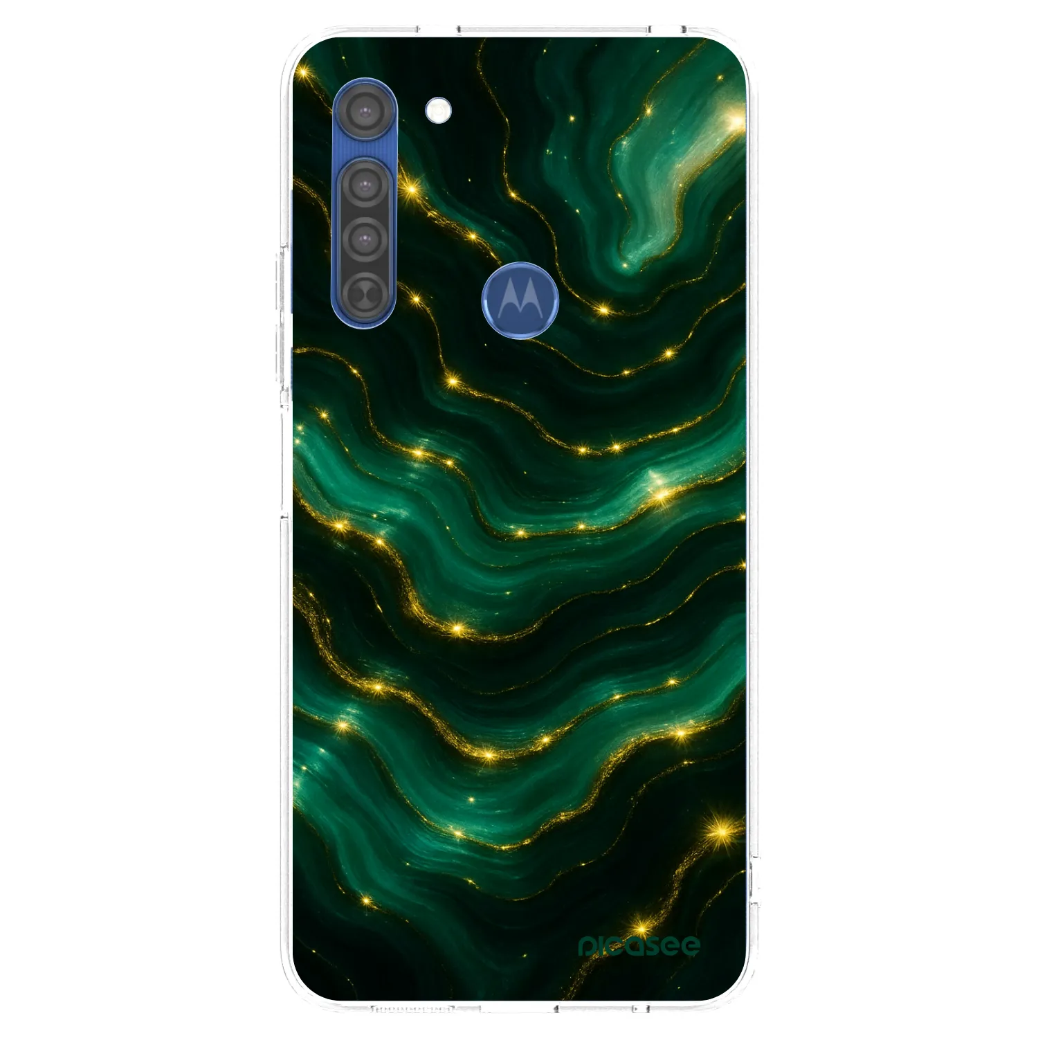 Picasee silikonowe przeźroczyste etui na Motorola Moto G8 - Emerald