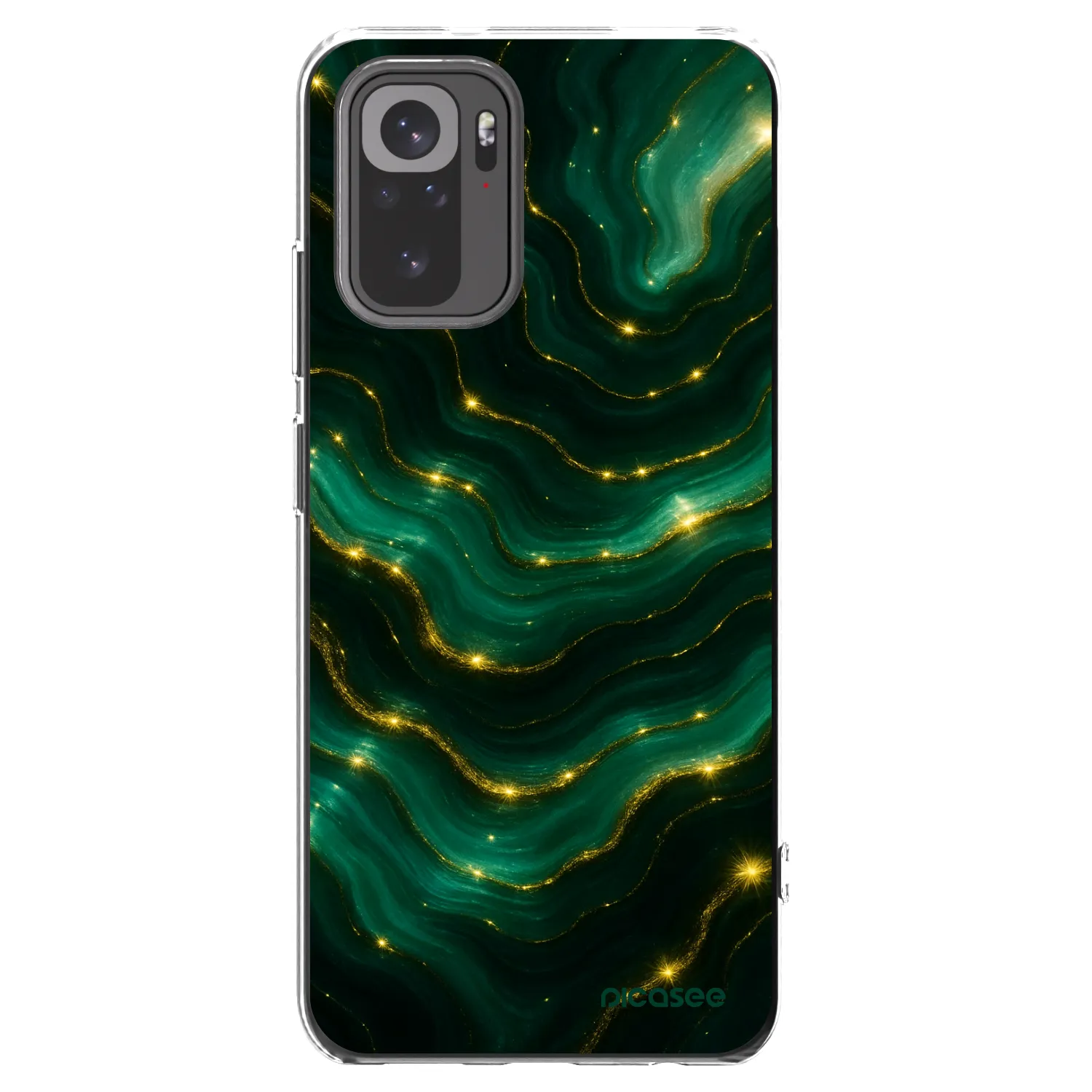 Picasee silikonowe przeźroczyste etui na Xiaomi Redmi Note 10 - Emerald