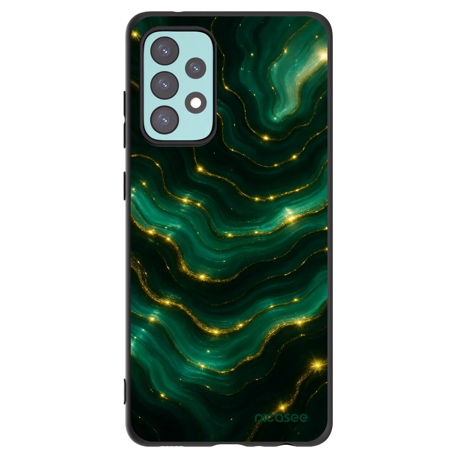 Picasee silikonowe czarne etui na Samsung Galaxy A72 A725F - Emerald