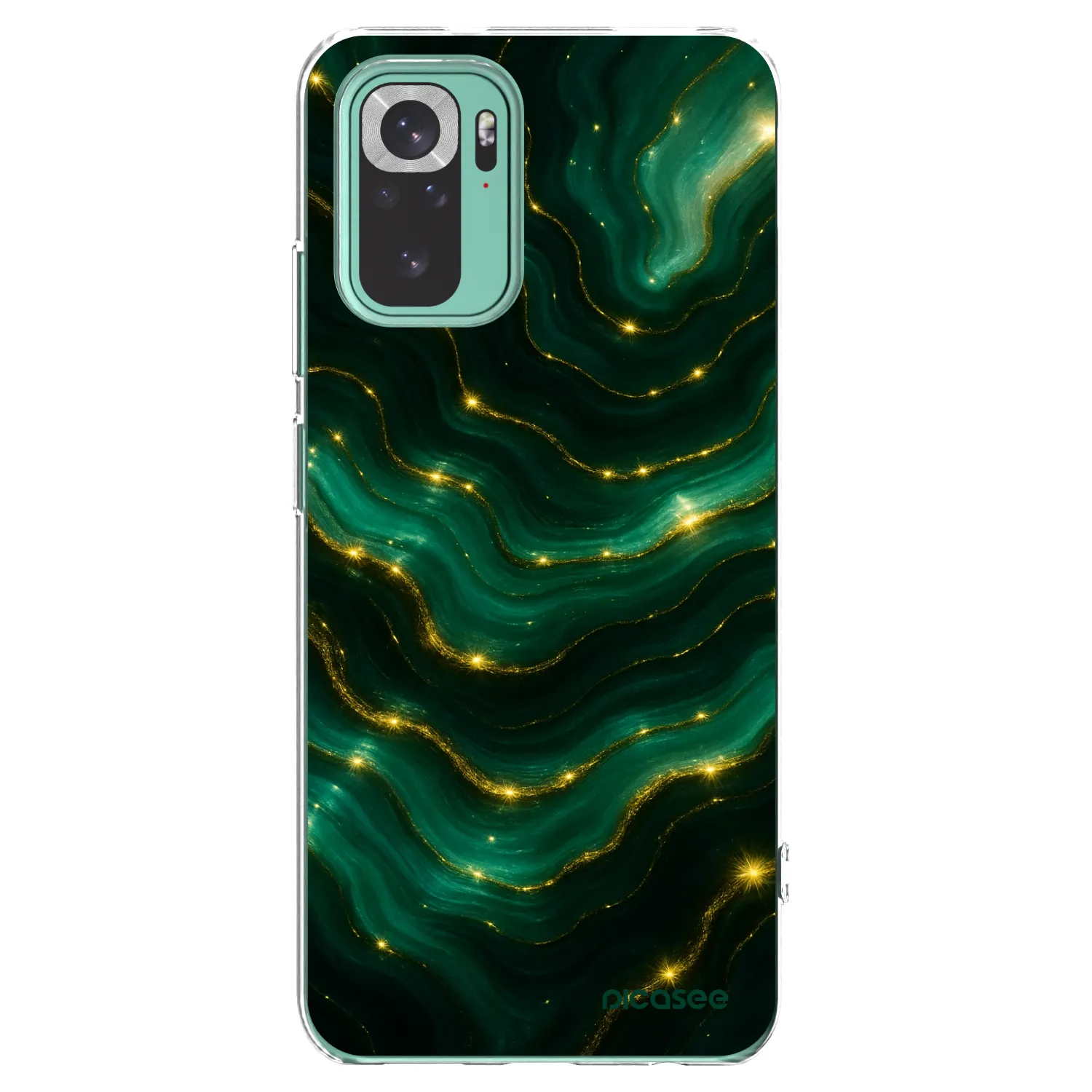 Picasee silikonowe przeźroczyste etui na Xiaomi Redmi Note 10 Pro - Emerald