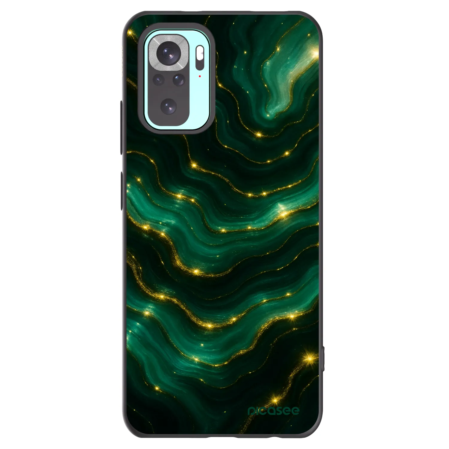 Picasee silikonowe czarne etui na Xiaomi Redmi Note 10 Pro - Emerald