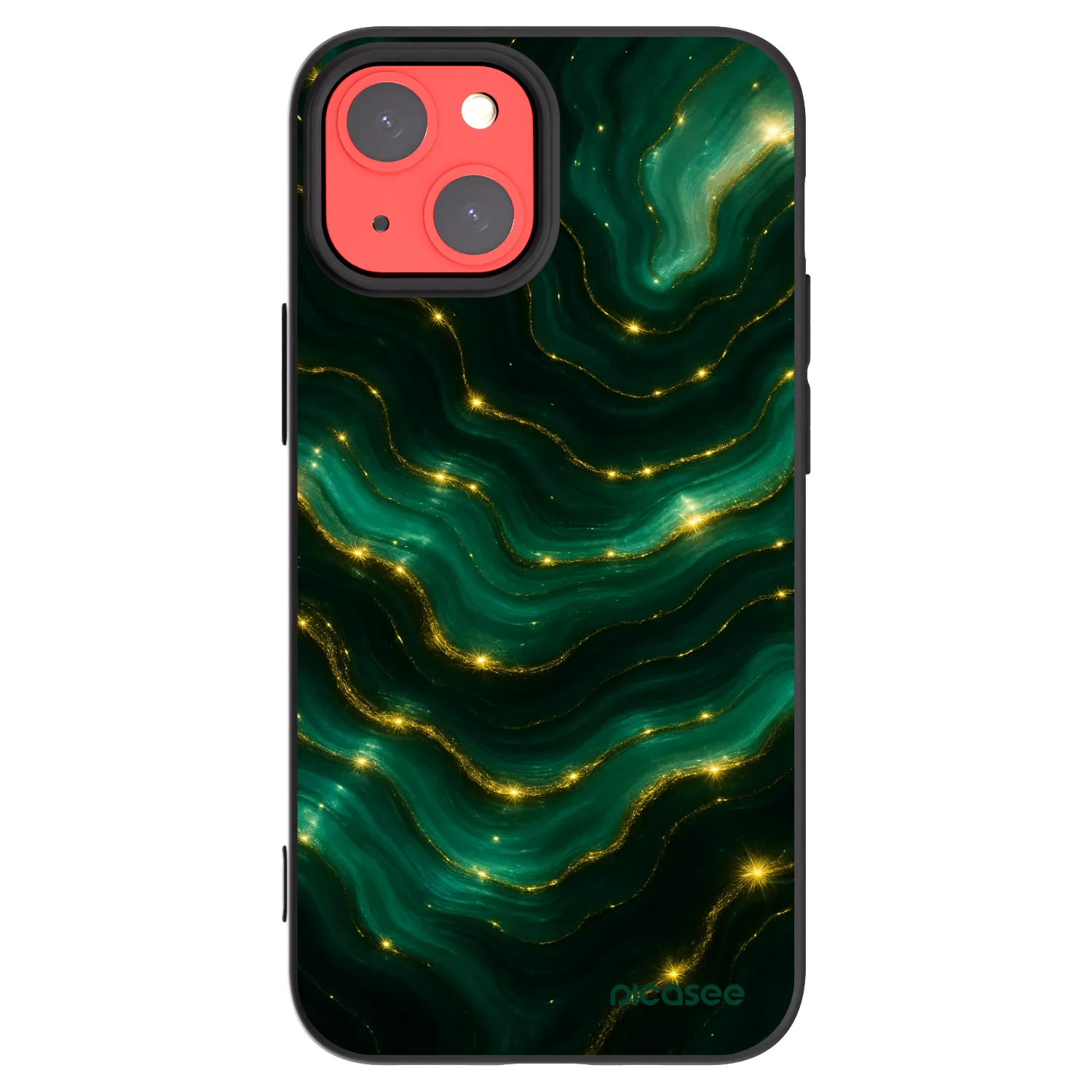 Picasee silikonowe czarne etui na Apple iPhone 13 mini - Emerald