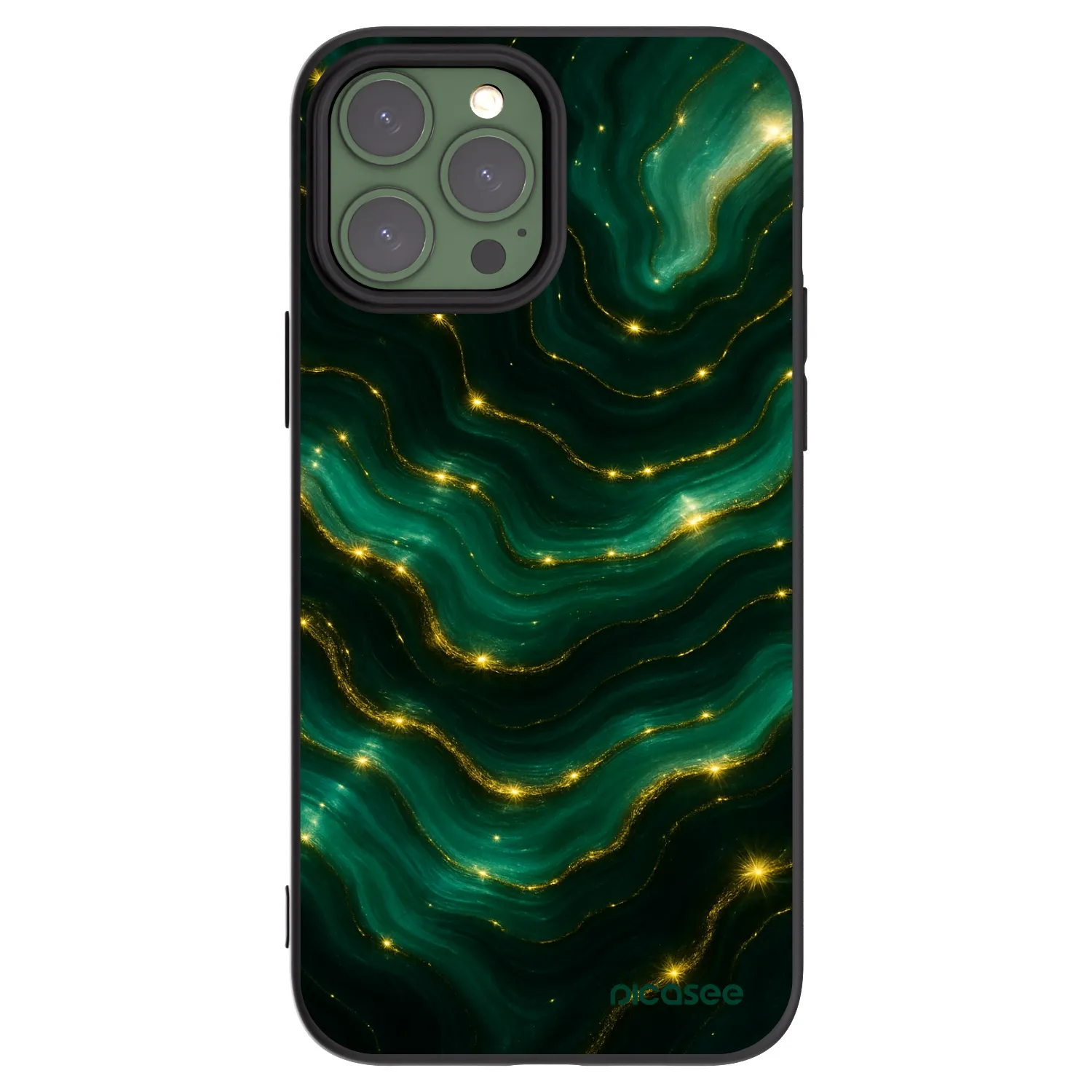 Picasee silikonowe czarne etui na Apple iPhone 13 Pro Max - Emerald