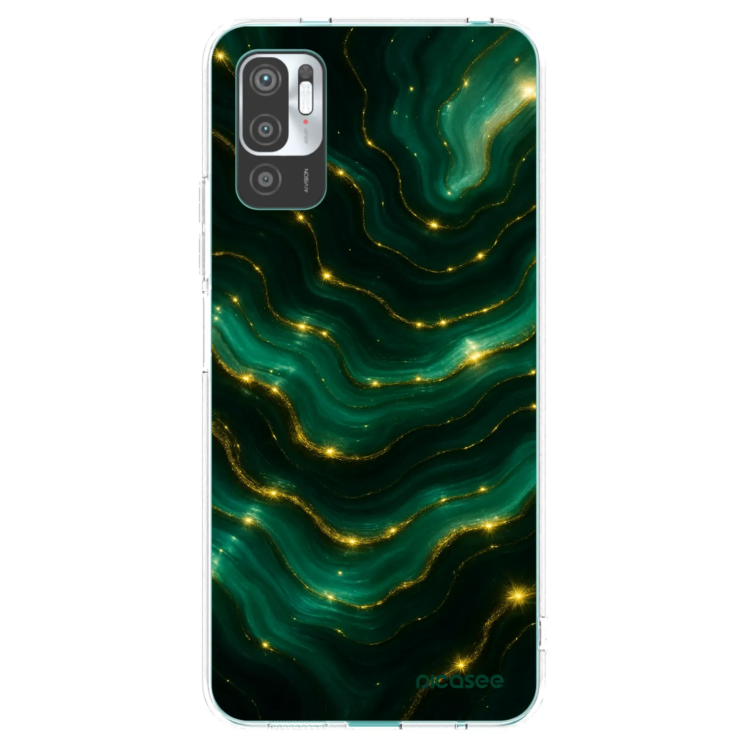 Picasee silikonowe przeźroczyste etui na Xiaomi Redmi Note 10 5G - Emerald