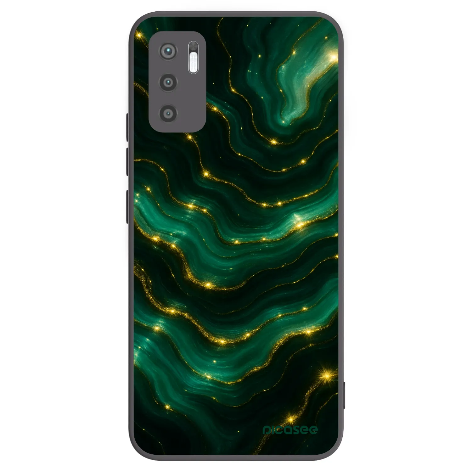 Picasee silikonowe czarne etui na Xiaomi Redmi Note 10 5G - Emerald