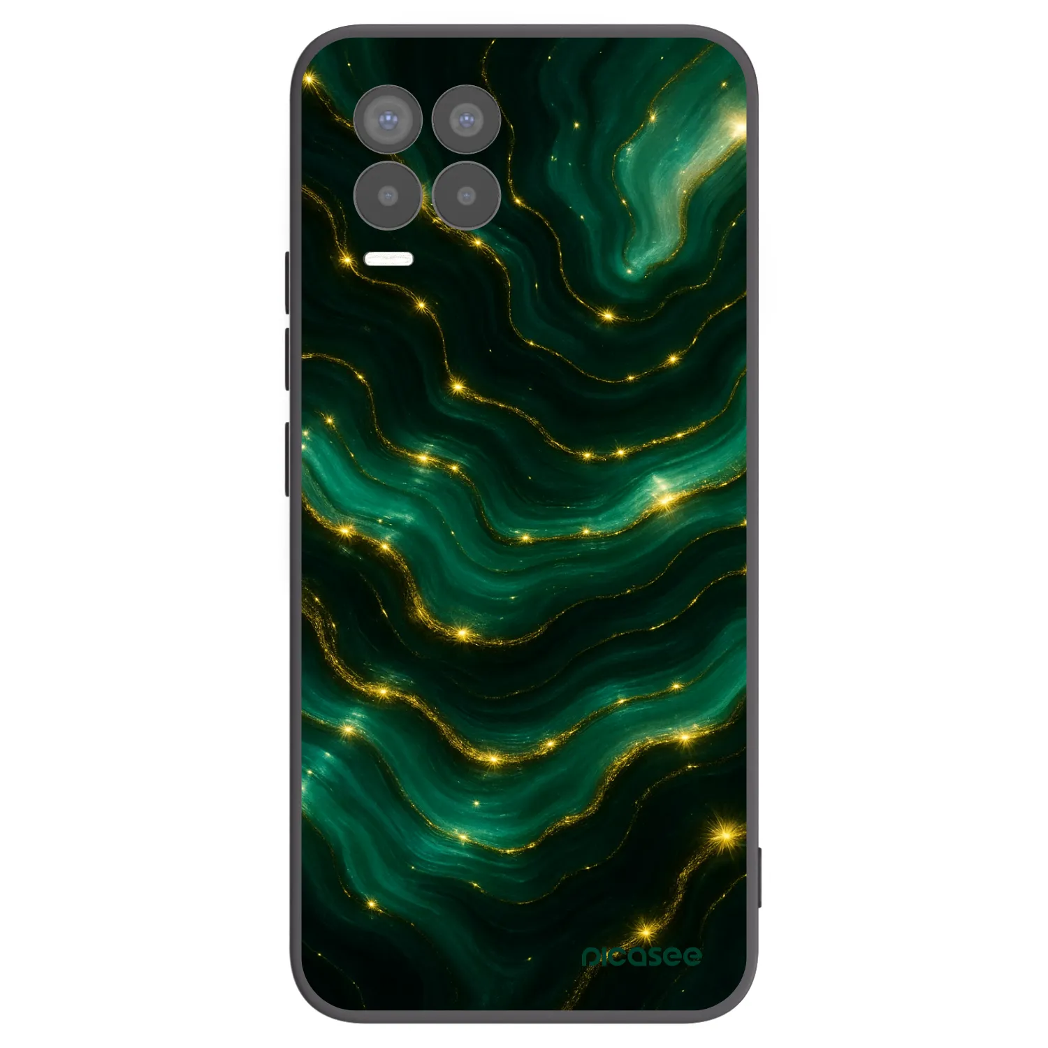Picasee silikonowe czarne etui na Realme 8 4G - Emerald