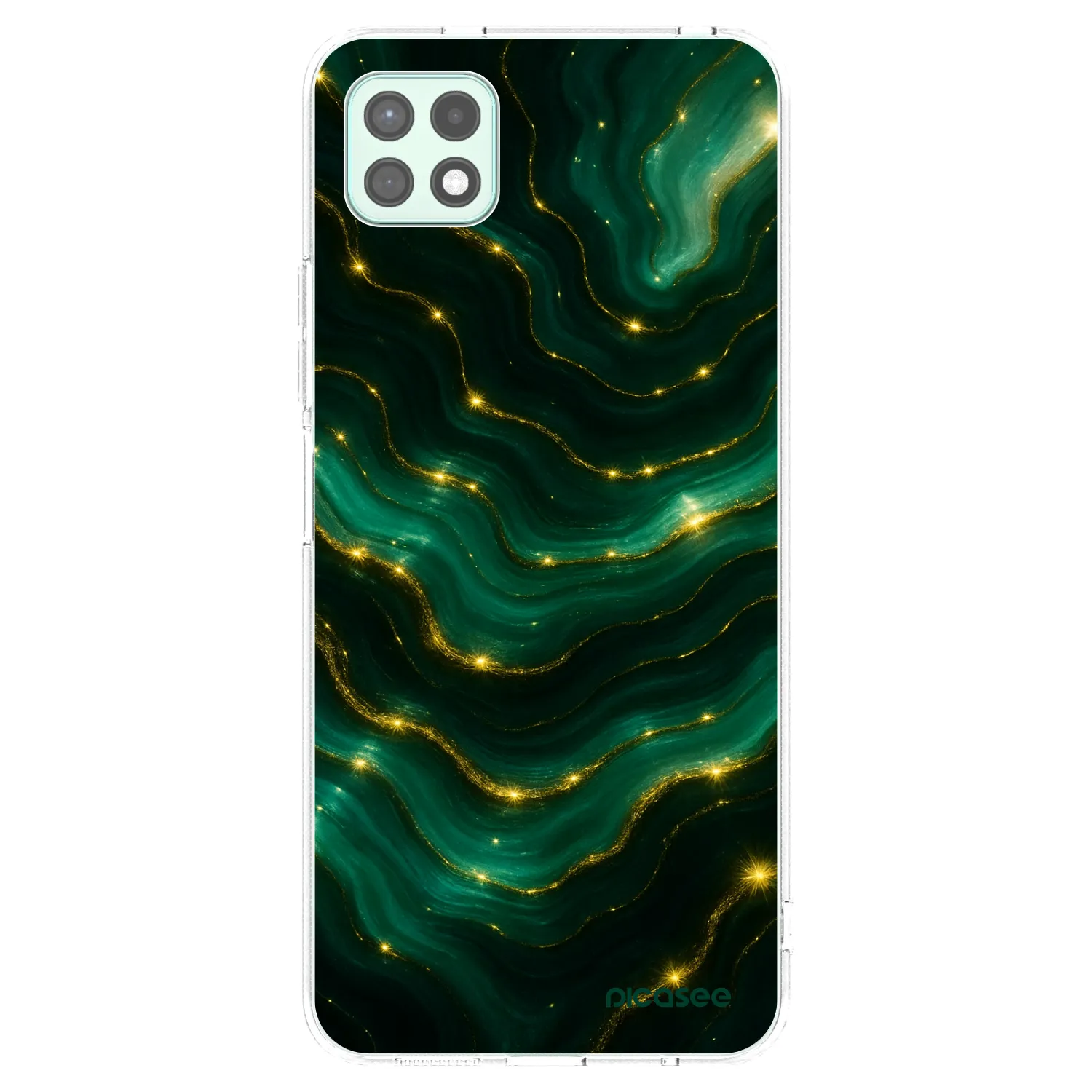 Picasee silikonowe przeźroczyste etui na Samsung Galaxy A22 A226B 5G - Emerald