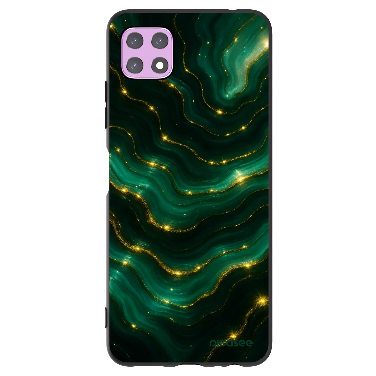 Picasee silikonowe czarne etui na Samsung Galaxy A22 A226B 5G - Emerald