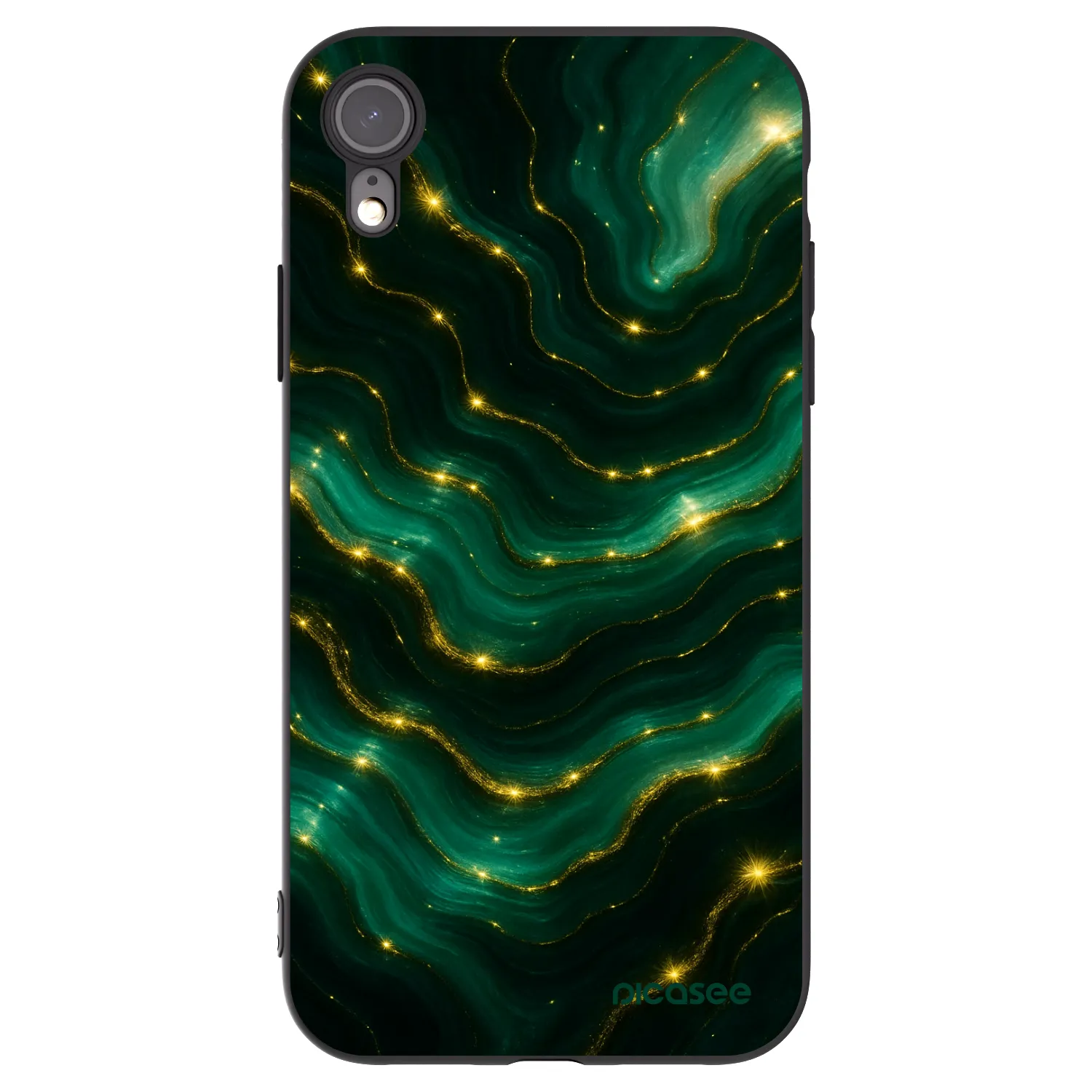 Picasee silikonowe czarne etui na Apple iPhone XR - Emerald
