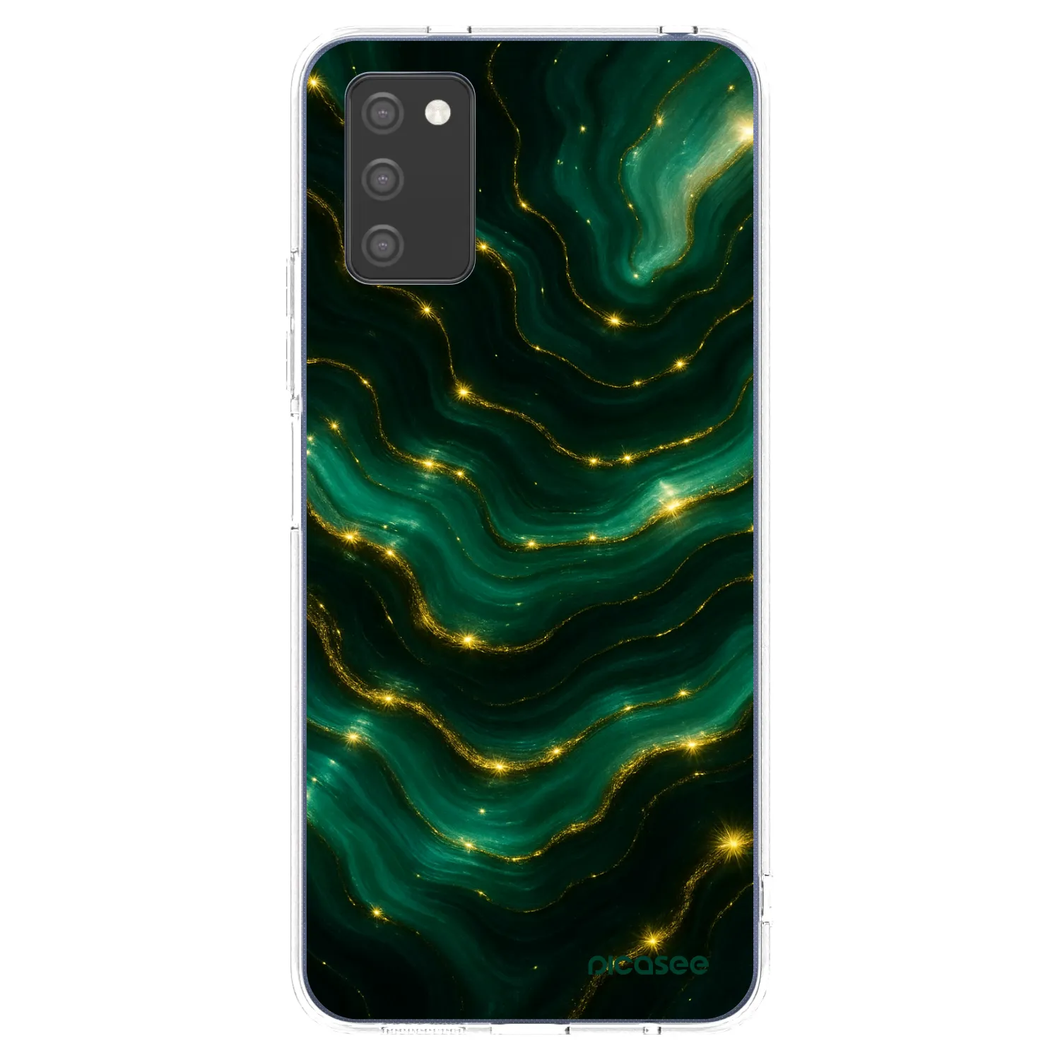 Picasee silikonowe przeźroczyste etui na Samsung Galaxy A02s A025G - Emerald