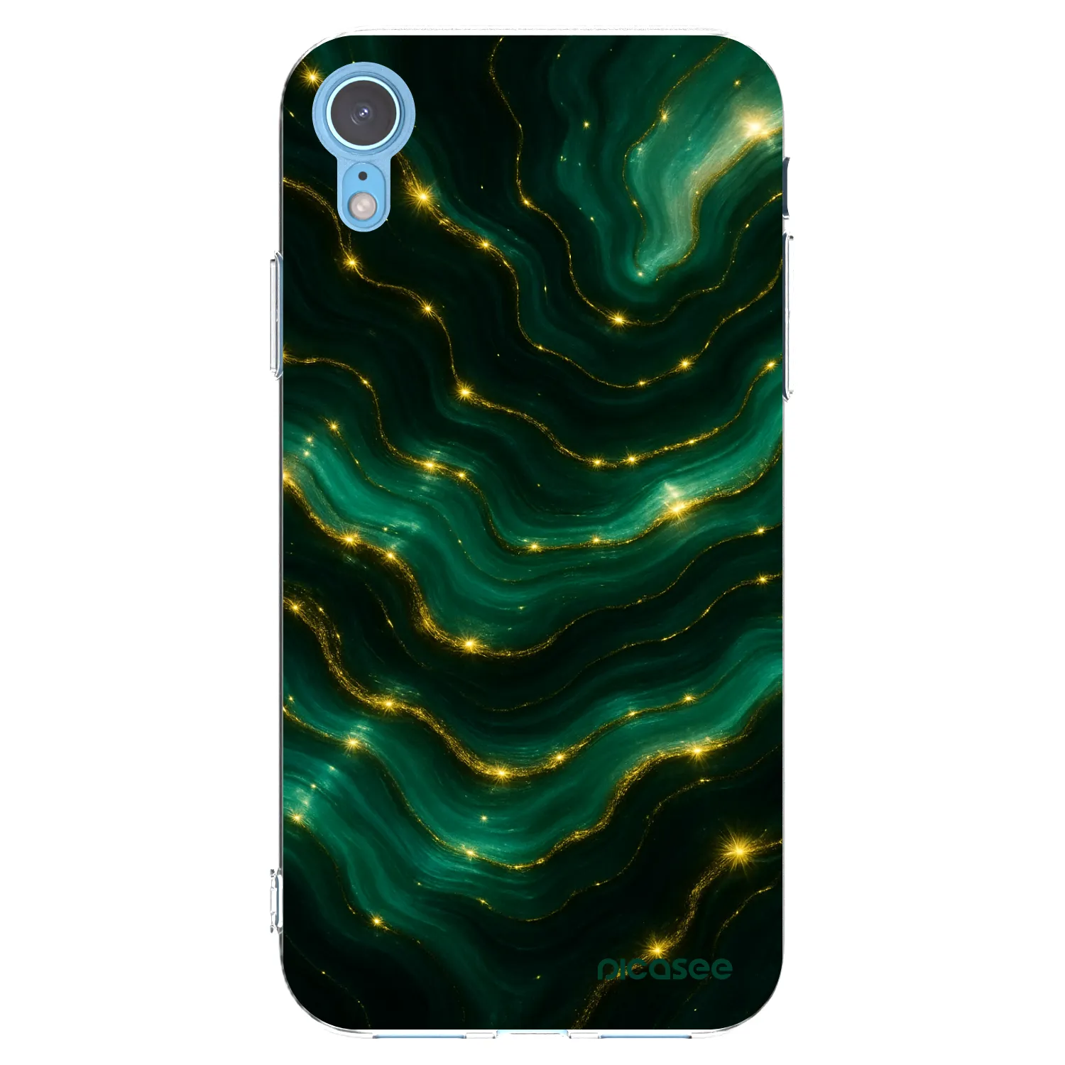 Picasee silikonowe przeźroczyste etui na Apple iPhone XR - Emerald