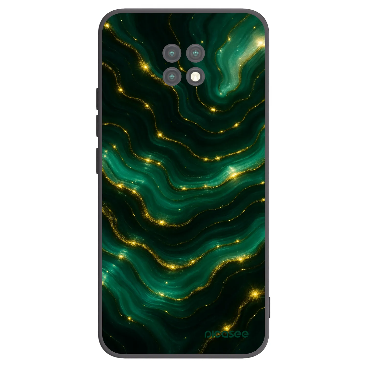 Picasee silikonowe czarne etui na Xiaomi Redmi Note 9T - Emerald