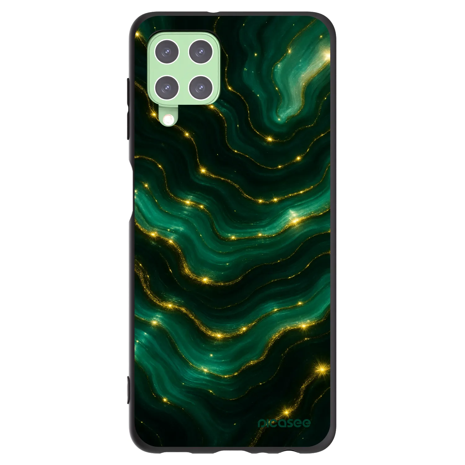 Picasee silikonowe czarne etui na Samsung Galaxy A22 A225F 4G - Emerald