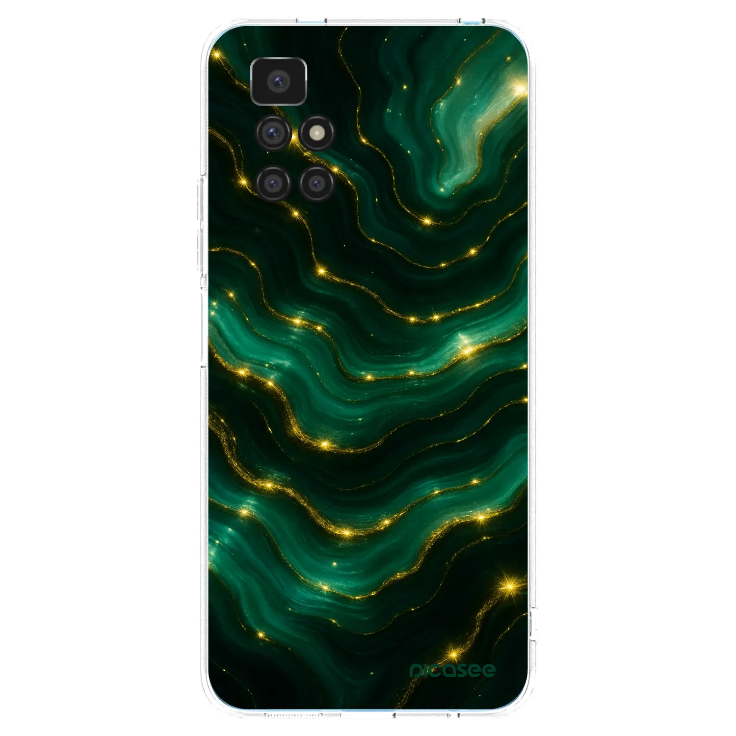 Picasee silikonowe przeźroczyste etui na Xiaomi Redmi 10 - Emerald