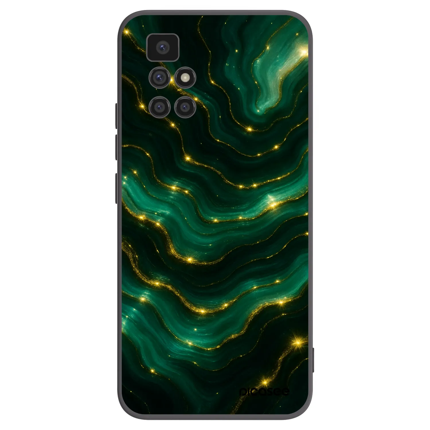 Picasee silikonowe czarne etui na Xiaomi Redmi 10 - Emerald