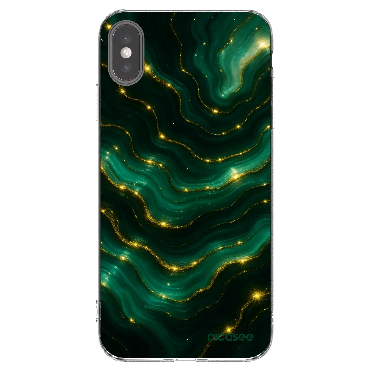 Picasee silikonowe przeźroczyste etui na Apple iPhone XS Max - Emerald