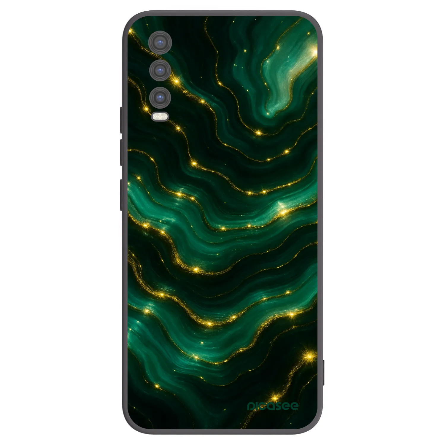 Picasee silikonowe czarne etui na Vivo Y20s - Emerald