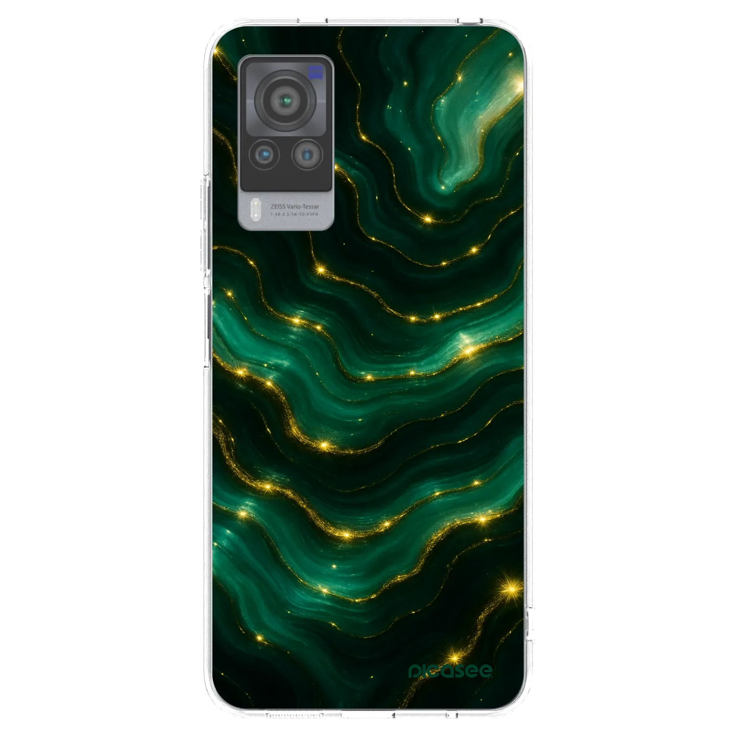 Picasee silikonowe przeźroczyste etui na Vivo X60 Pro 5G - Emerald