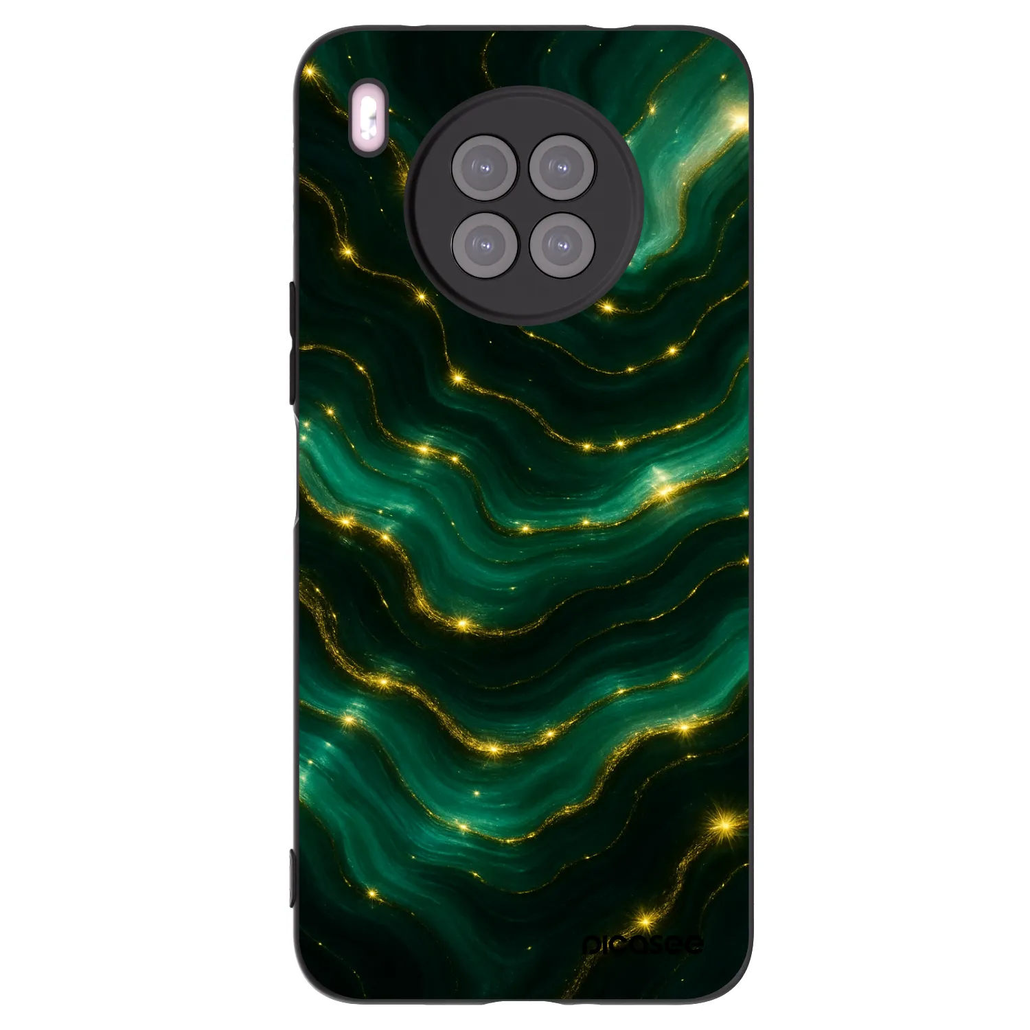 Picasee silikonowe czarne etui na Huawei Nova 8i - Emerald