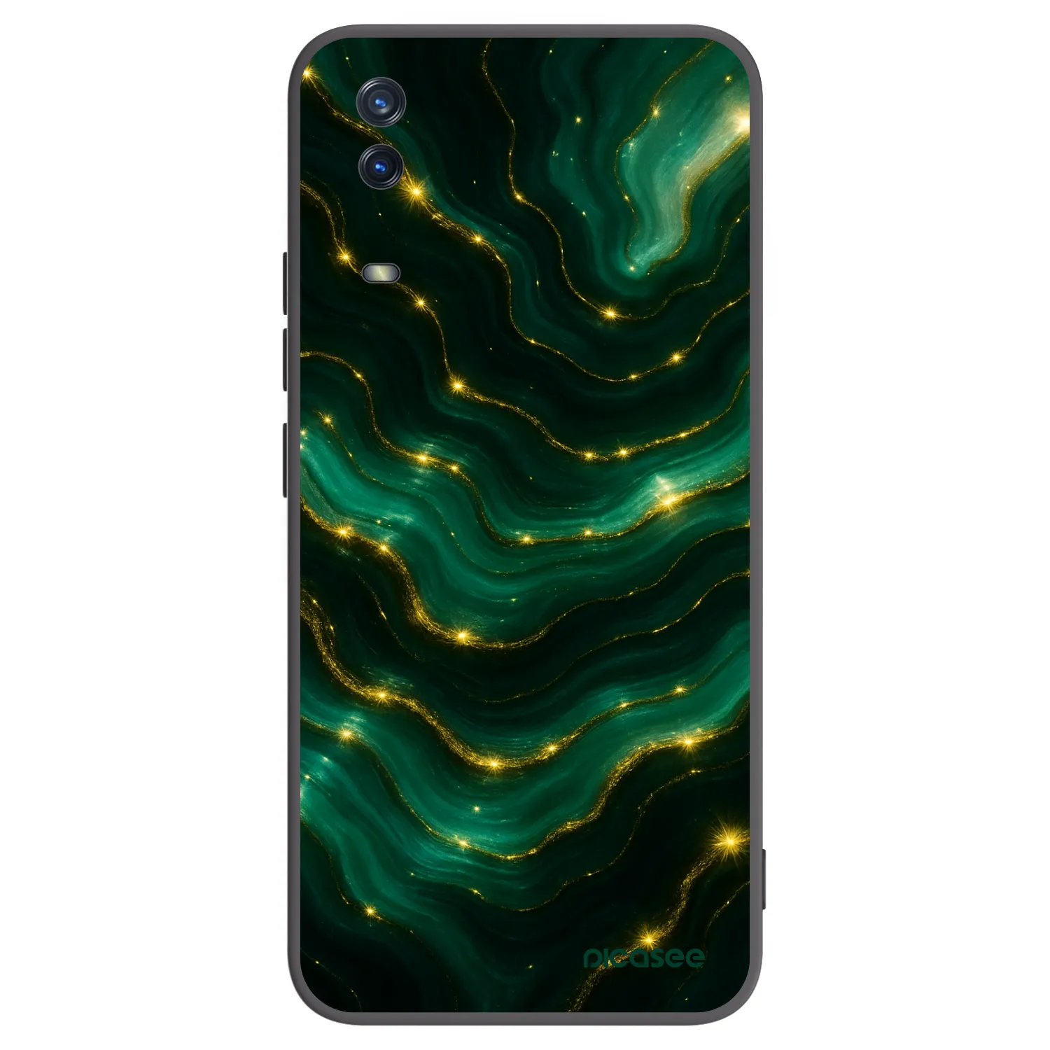 Picasee silikonowe czarne etui na Vivo Y11s - Emerald