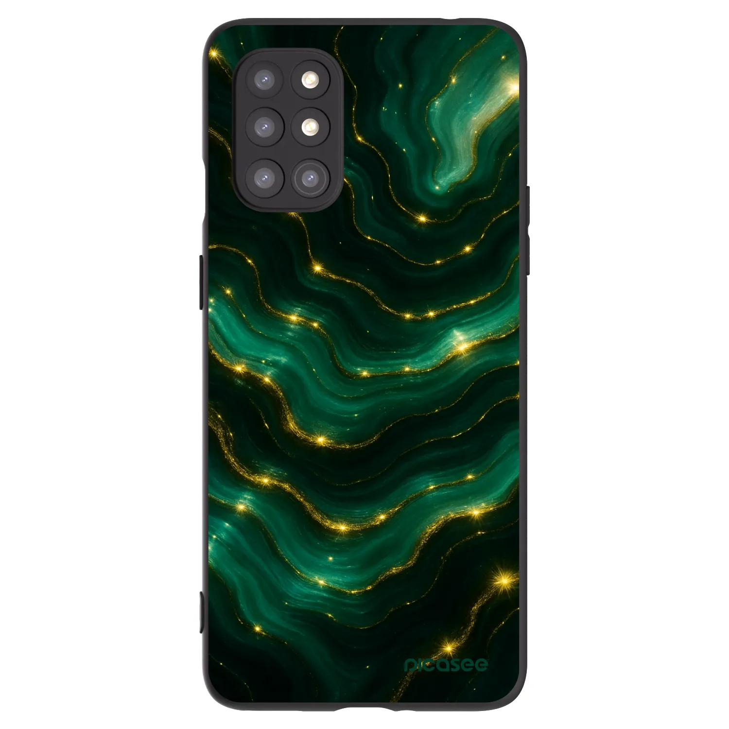 Picasee silikonowe czarne etui na OnePlus 8T - Emerald