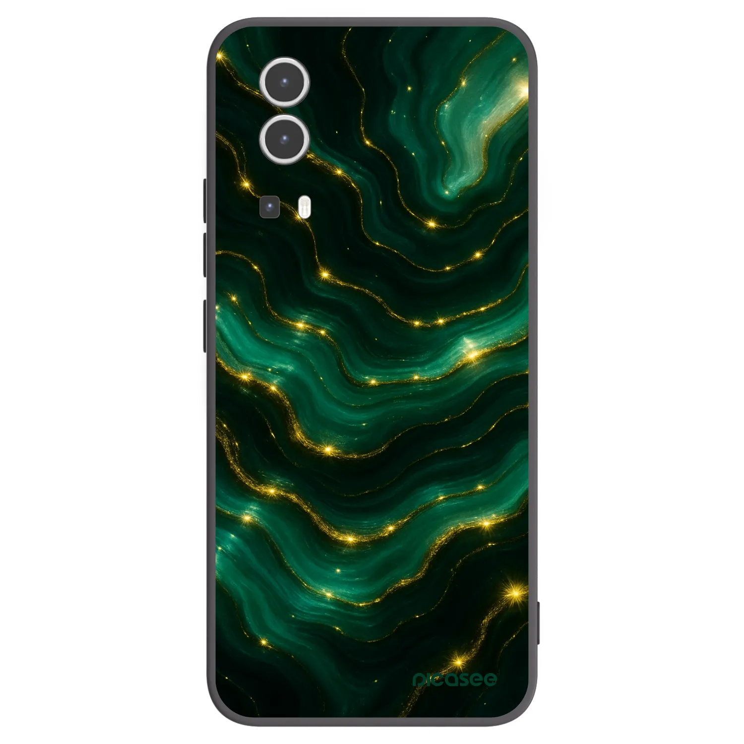 Picasee silikonowe czarne etui na Vivo Y72 5G - Emerald